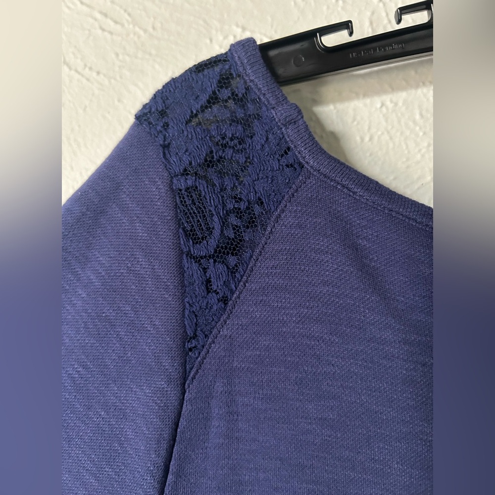 Soft Surroundings Deep Blue Cotton Blend Top - Picture 3 of 9